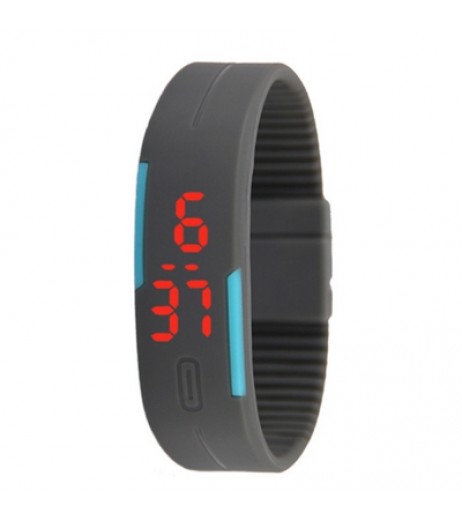 Silicone Rubber Gel Jelly Unisex LED Wrist Watch Bracelet