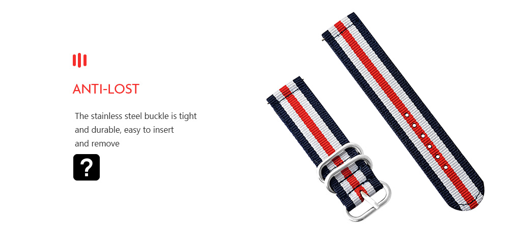 22mm Canvas Replacement Wristband Watch Strap with Spring Bar for AMAZFIT