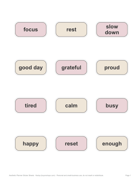Preview of the first page of Mood words